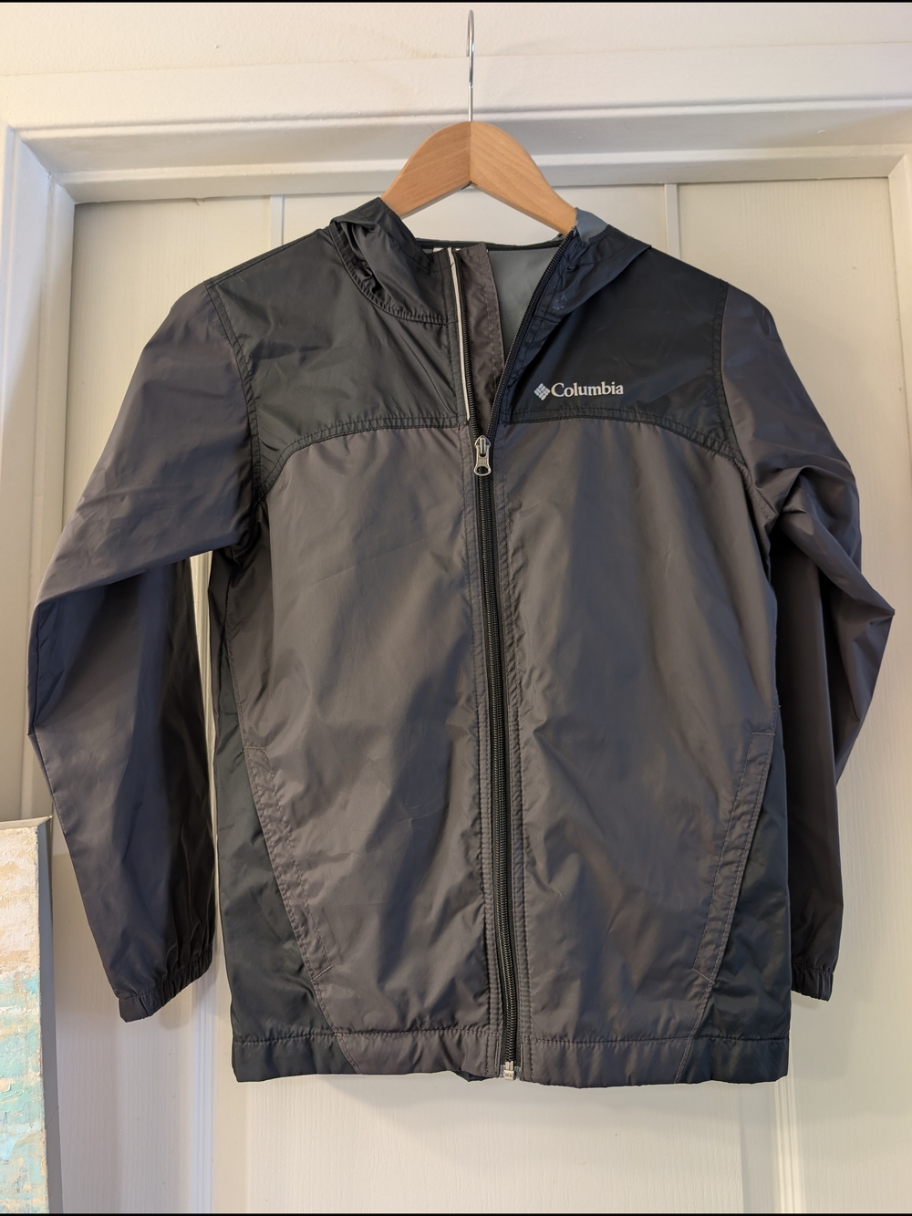 Columbia Kids' Hooded Rain Jacket - Dark Gray/Charcoal